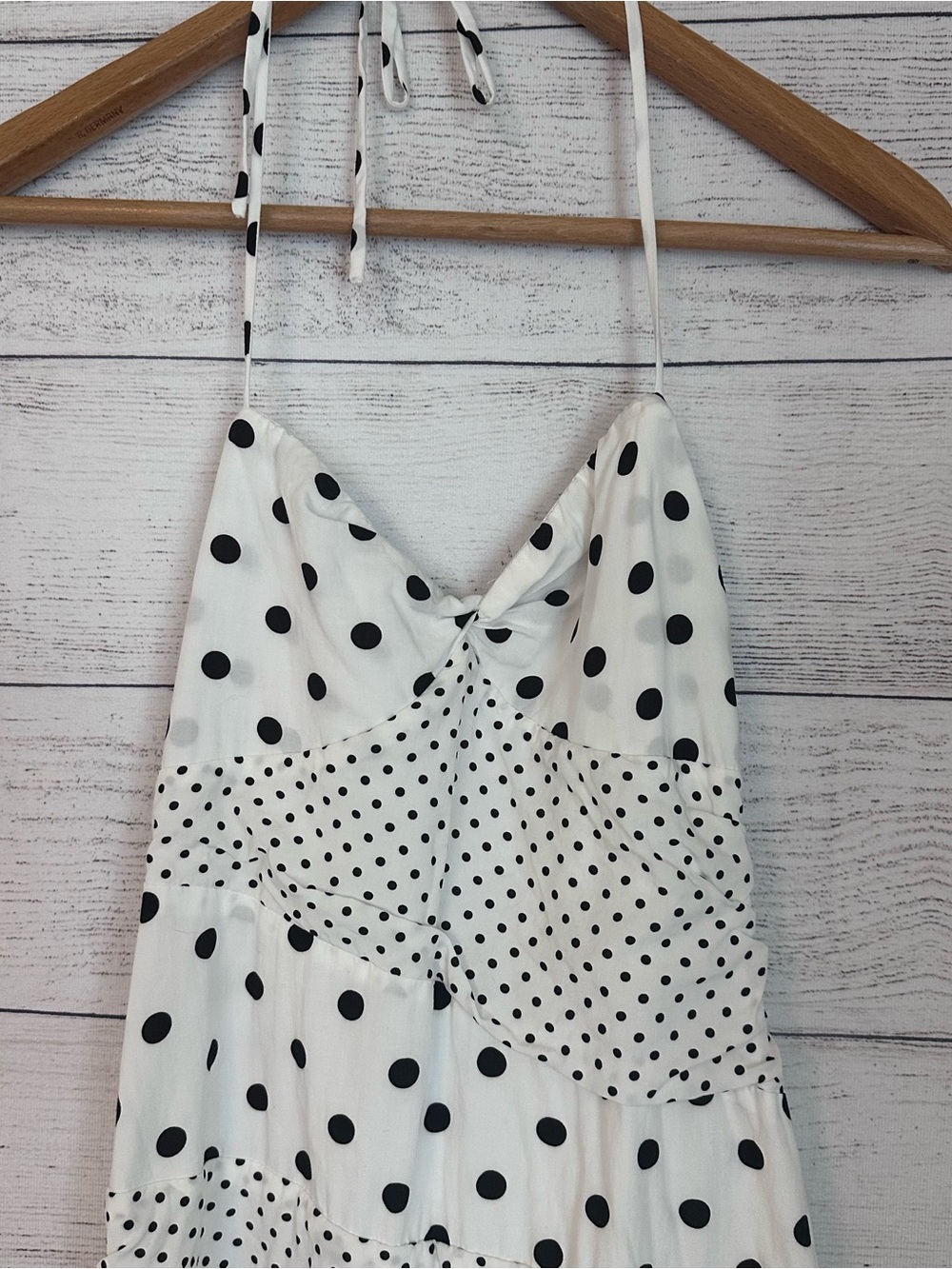 Princess Polly Marguerite Halter Maxi Dress White Polka Dot. - Picture 7 of 11